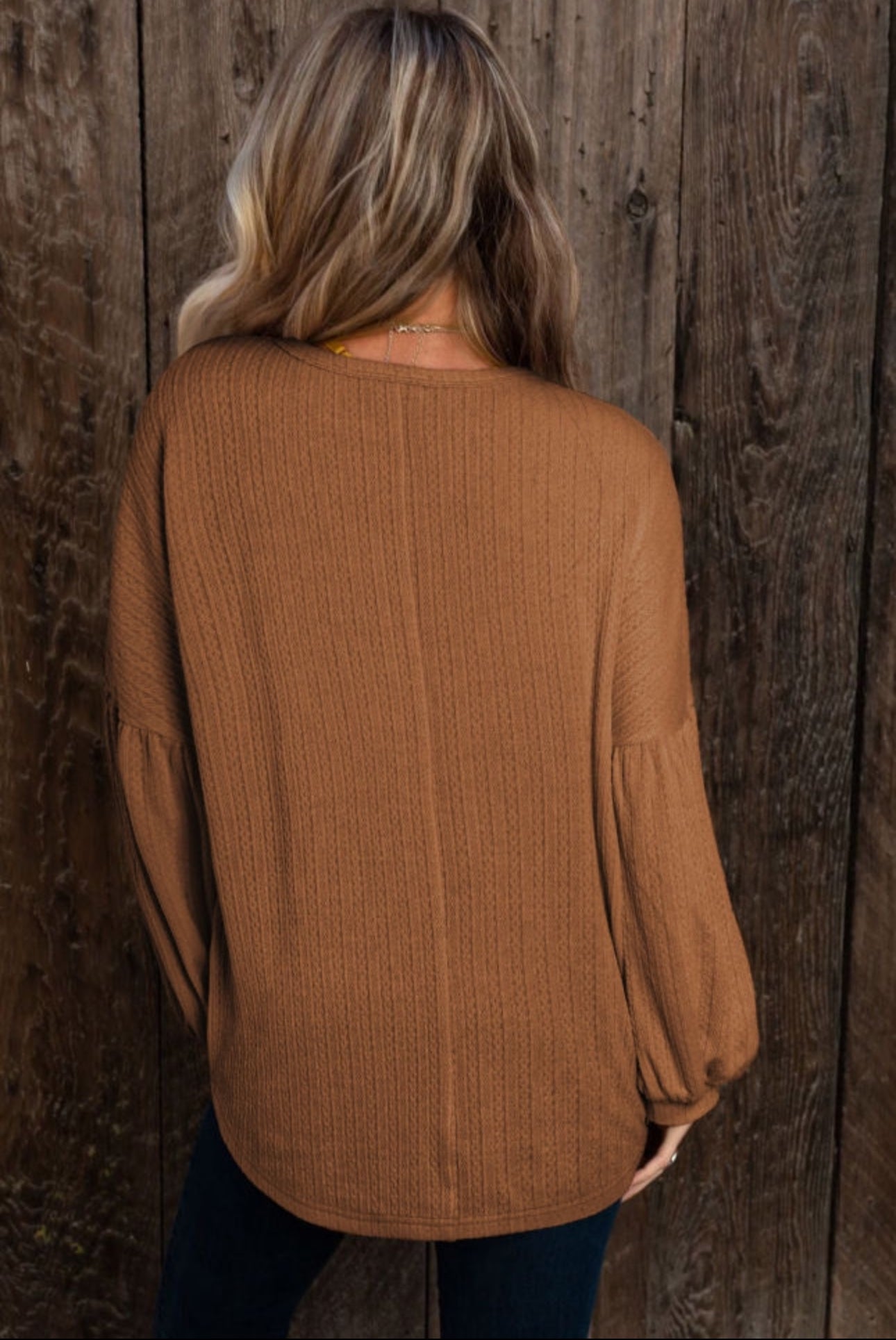 Berkeley Brown Balloon Sleeve Sweater