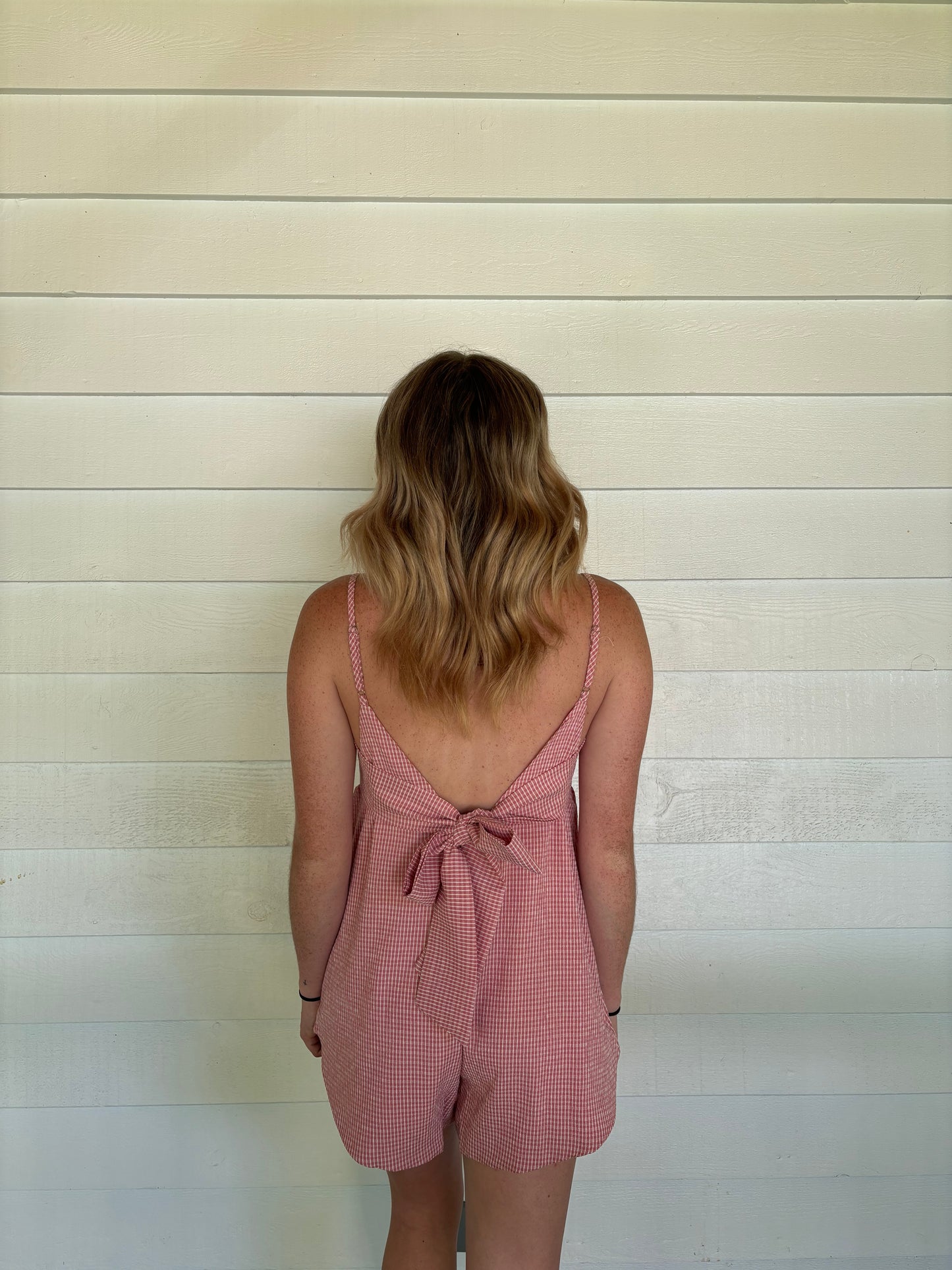 Orange Bow Back Romper