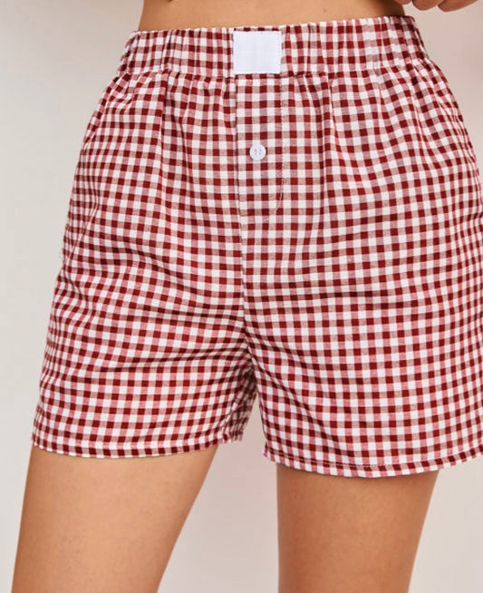 Red Vintage plaid shorts