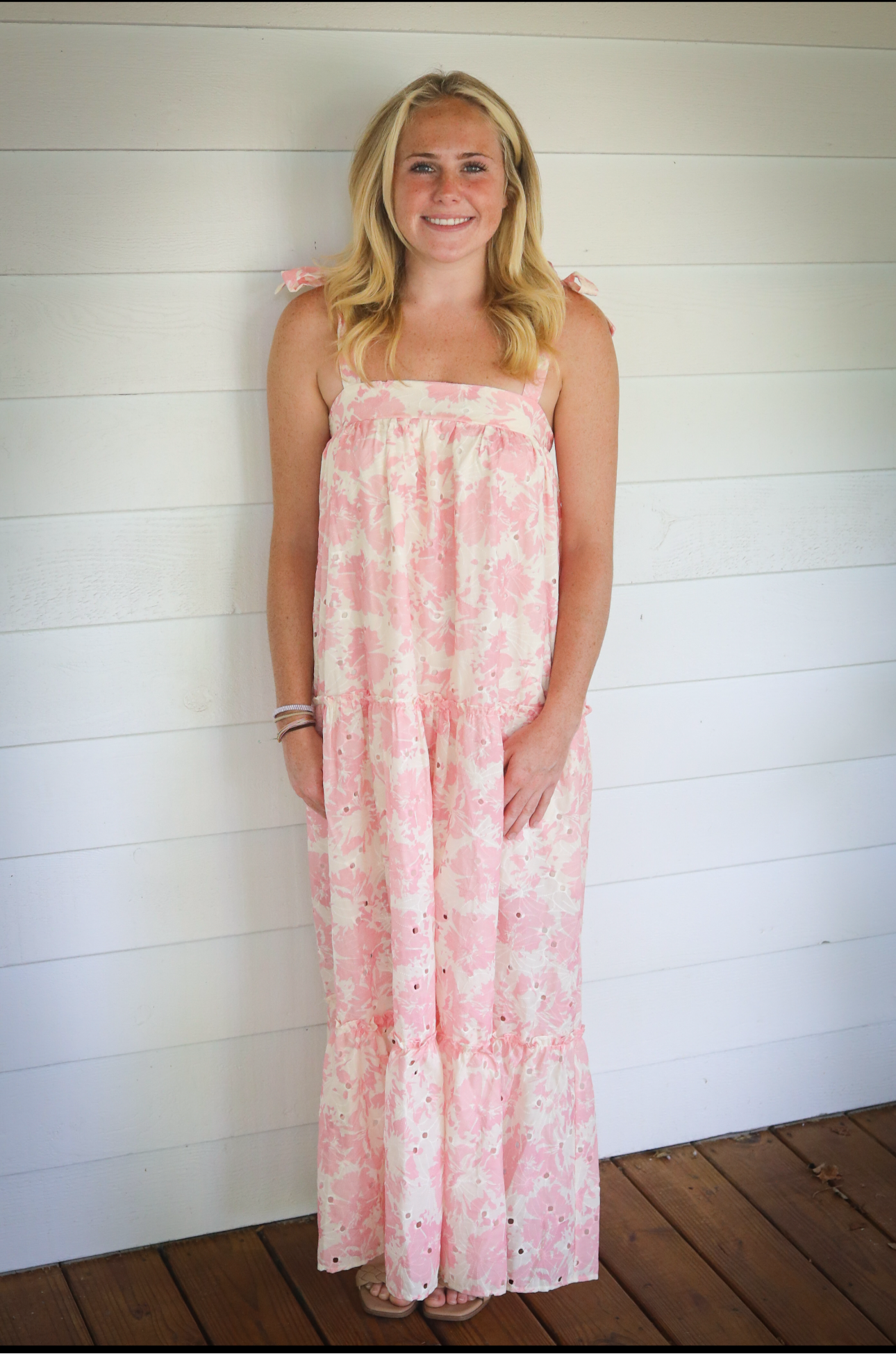 Dreamy Pink and Cream Floral Maxi