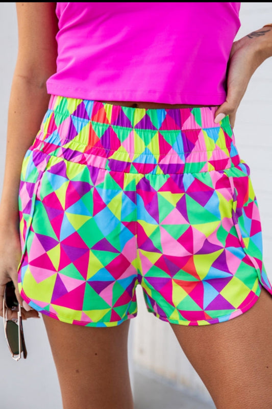 High-Waisted Geo Short