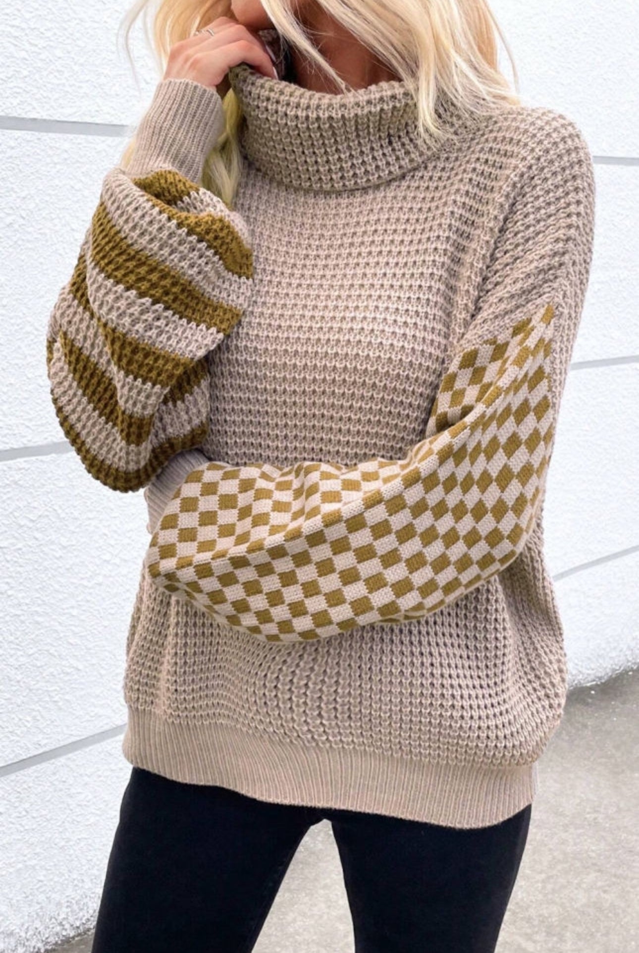 Smokey Striped Turtleneck Sweater