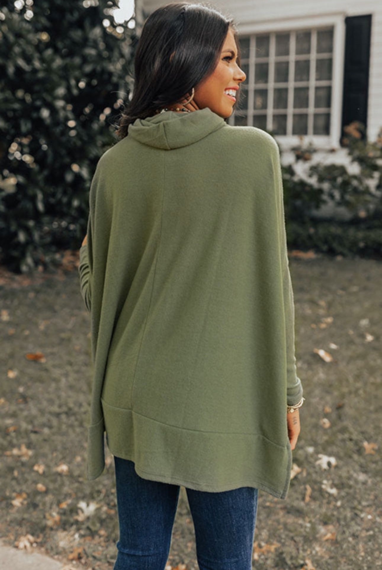 Olive Cowl Neck Tunic