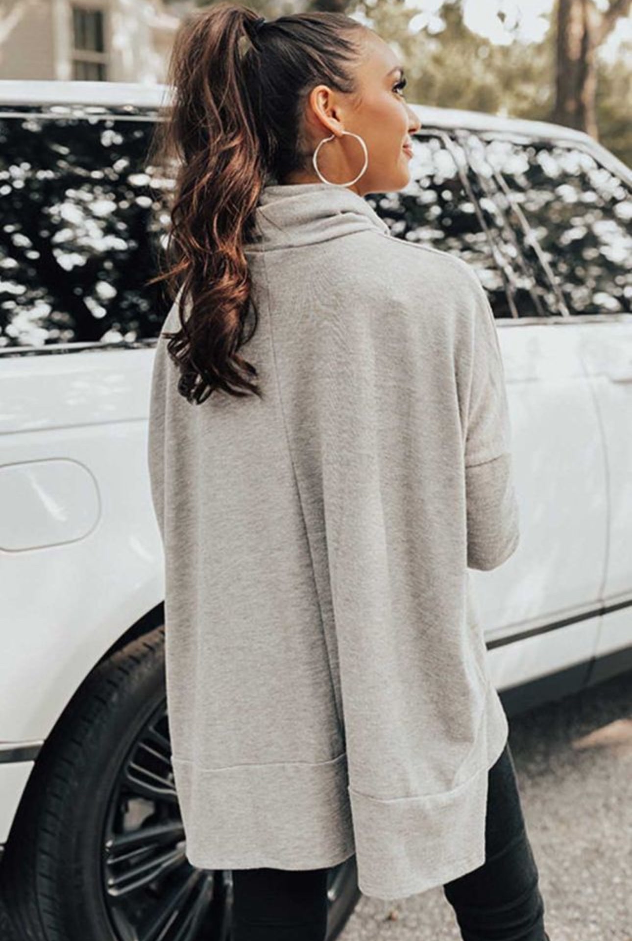 Grey Cowl Neck Tunic