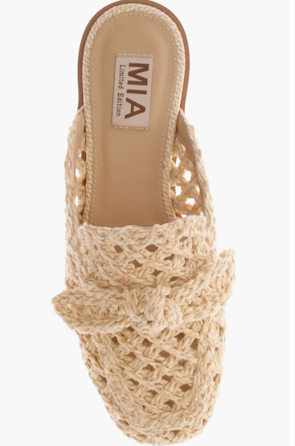 MIA Raffia Bow Mule