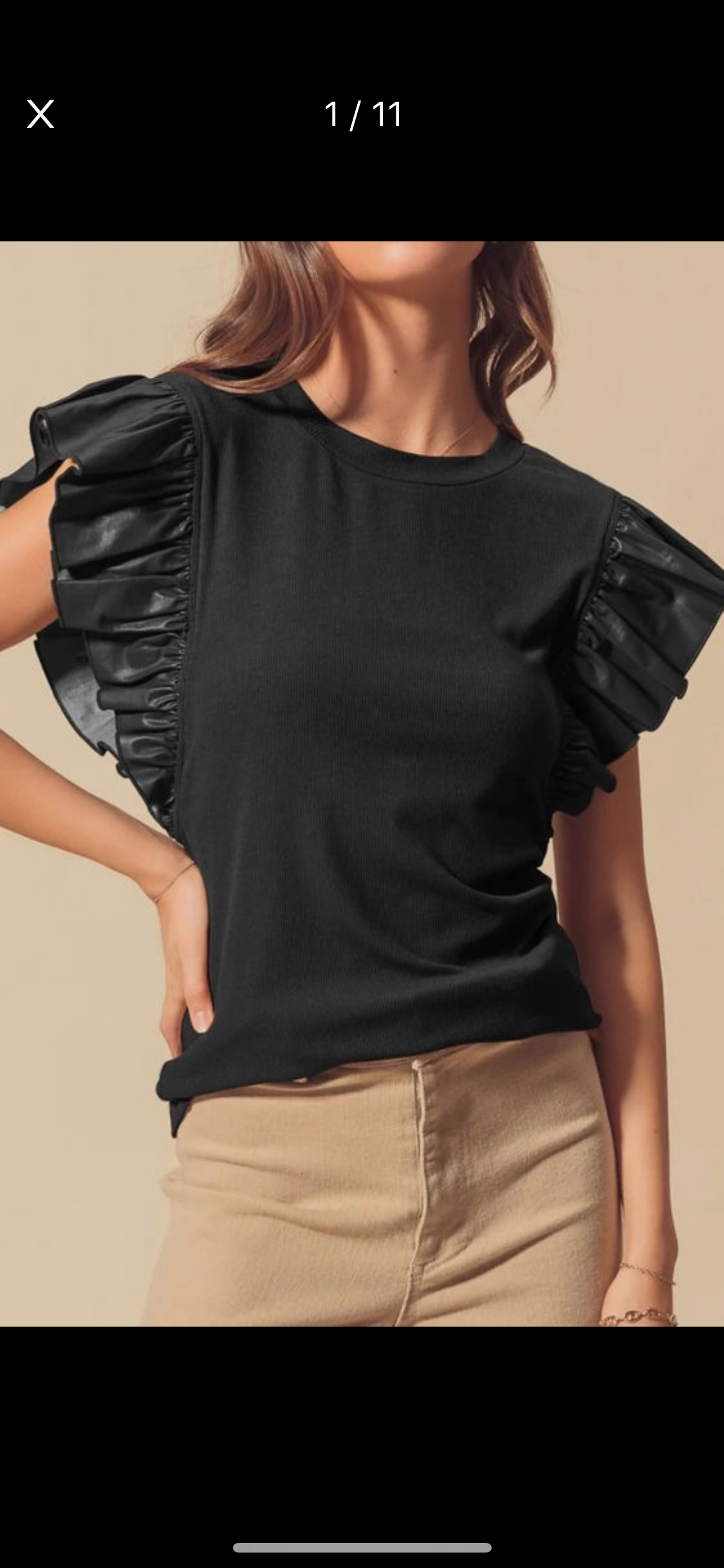 Black Ruffle Leather Sleeves