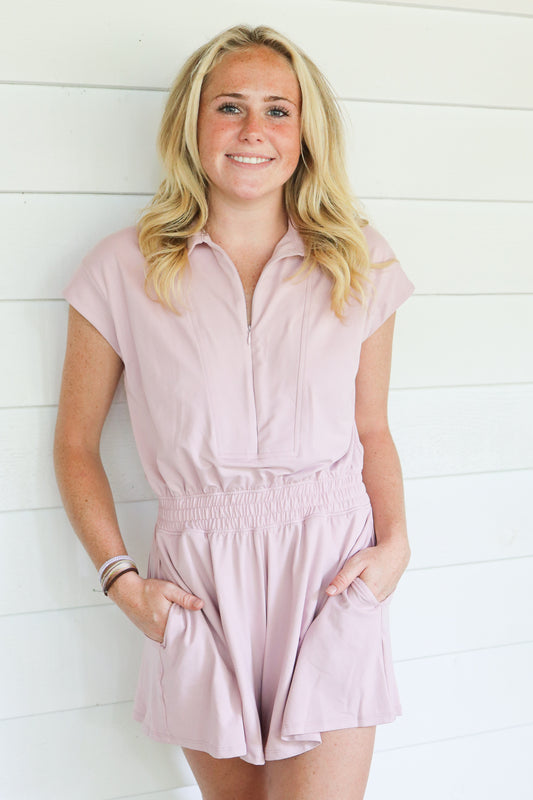 Mauve Butter Soft Athletic Romper